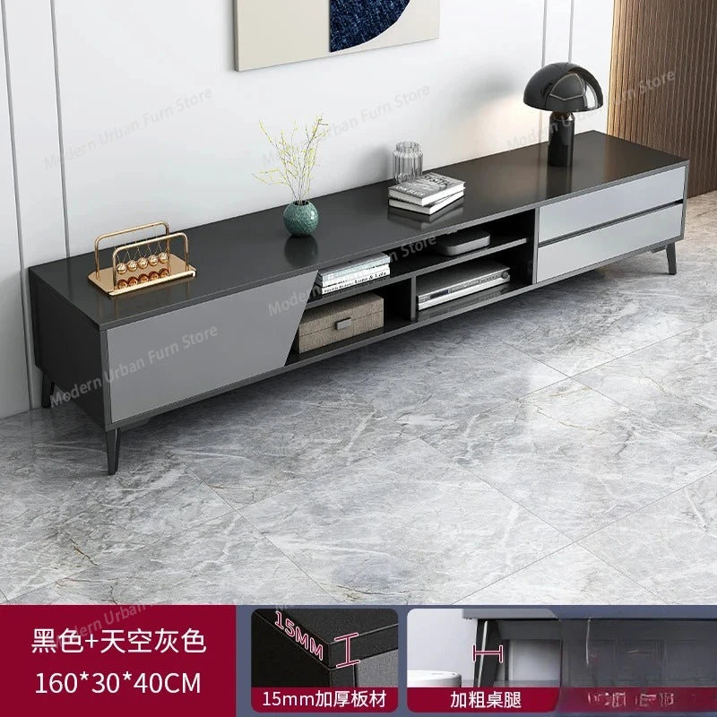 Black Storage Tv Stand Premium Simple Luxury Minimalist Tv Cabinet Simple Stylish Mobili Per La Casa Living Room Furniture