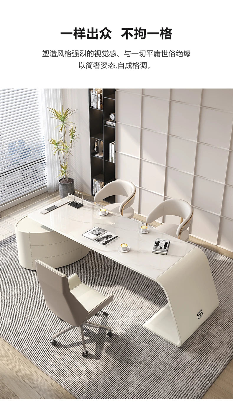 Nordic Sintered Stone office table Computer desk escritorios de habitación Modern Minimalism white bureaux de travail furniture