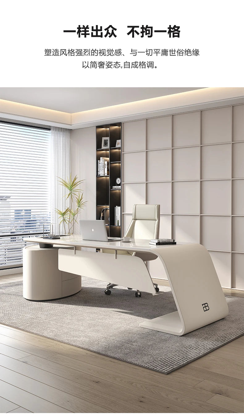 Nordic Sintered Stone office table Computer desk escritorios de habitación Modern Minimalism white bureaux de travail furniture