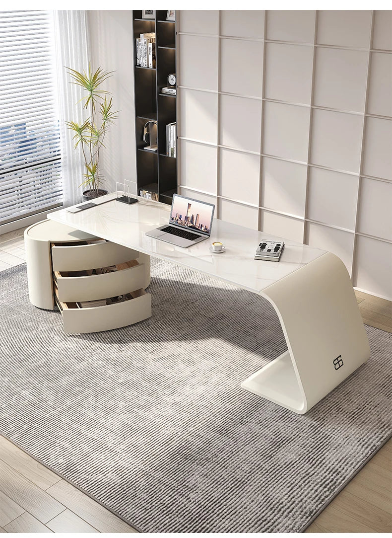 Nordic Sintered Stone office table Computer desk escritorios de habitación Modern Minimalism white bureaux de travail furniture