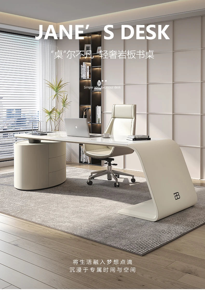 Nordic Sintered Stone office table Computer desk escritorios de habitación Modern Minimalism white bureaux de travail furniture