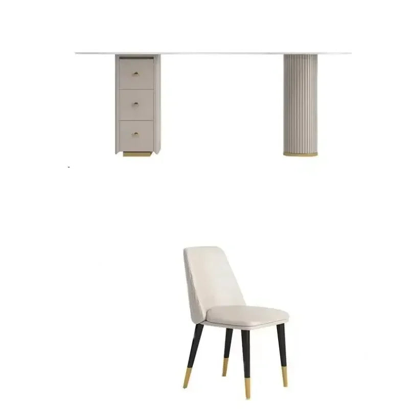 A Light luxury rock slab irregular office computer desk designer desk, beauty salon, medical consultation reception