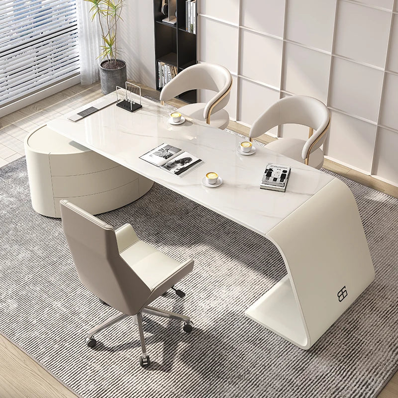 Nordic Sintered Stone office table Computer desk escritorios de habitación Modern Minimalism white bureaux de travail furniture