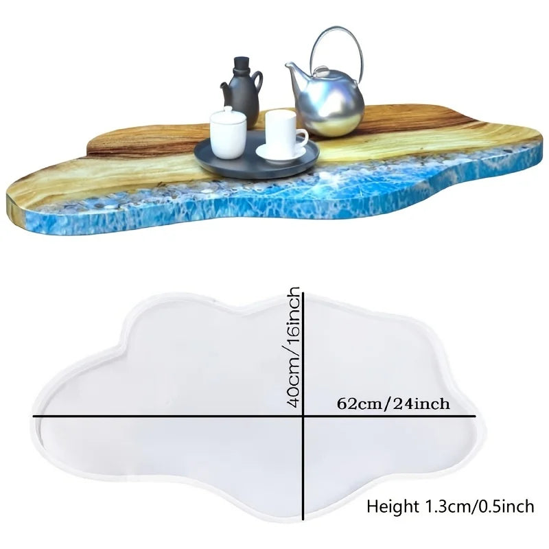 24-Inch Epoxy River Table Mold for Large Resin, Silicone Resin Tray Mold for River Tables, Charcuterie Board, Coffee Table